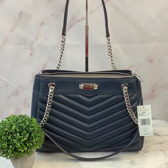 Michael Kors Whitney Medium Quilted Tote Bag Blue - Picture 1 of 4